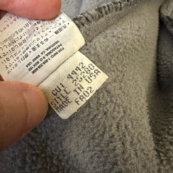 Vintage PATAGONIA SYNCHILLA Polar Basin Jacket Gray Full Zip Fleece - Picture 11 of 14
